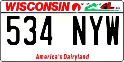 WI license plate 534NYW