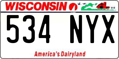 WI license plate 534NYX