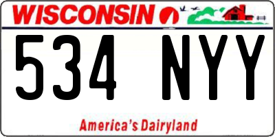 WI license plate 534NYY
