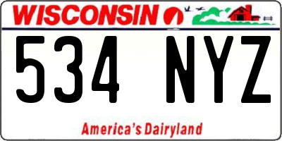 WI license plate 534NYZ