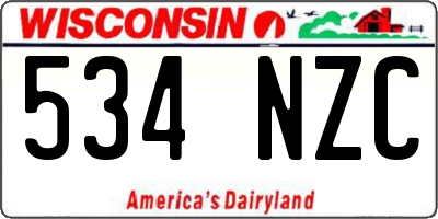 WI license plate 534NZC
