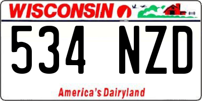 WI license plate 534NZD
