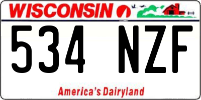 WI license plate 534NZF