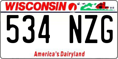 WI license plate 534NZG