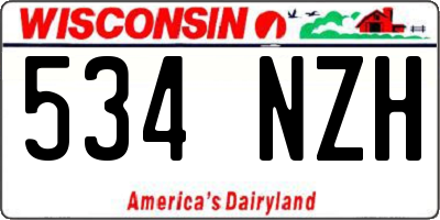 WI license plate 534NZH