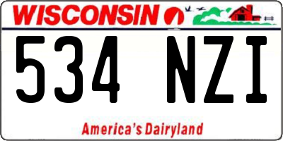 WI license plate 534NZI