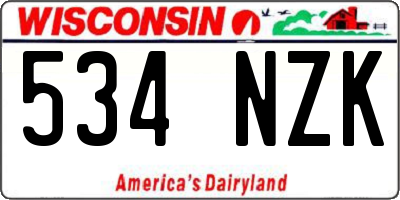 WI license plate 534NZK
