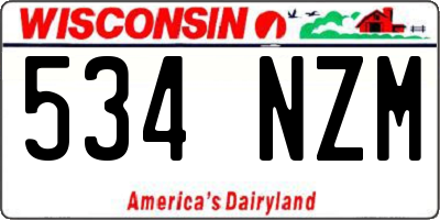 WI license plate 534NZM