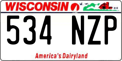 WI license plate 534NZP