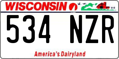 WI license plate 534NZR