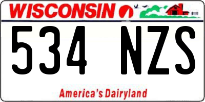WI license plate 534NZS