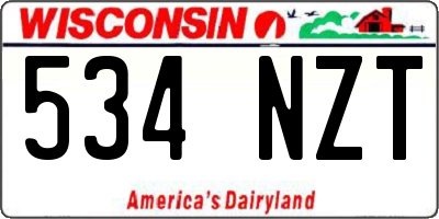 WI license plate 534NZT