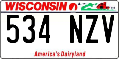 WI license plate 534NZV