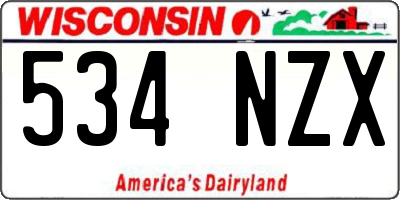 WI license plate 534NZX