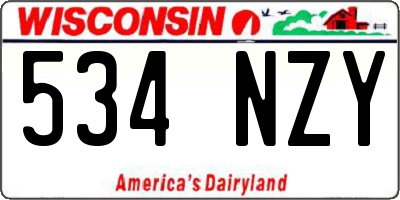 WI license plate 534NZY