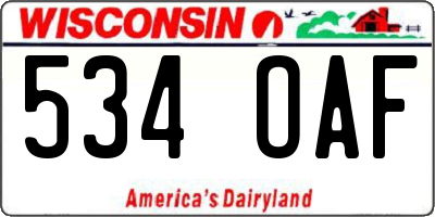 WI license plate 534OAF