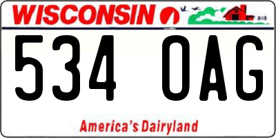 WI license plate 534OAG