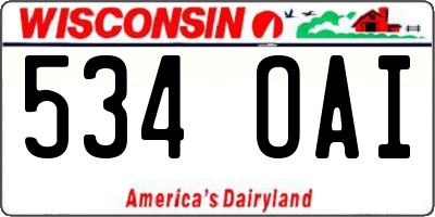 WI license plate 534OAI