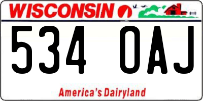 WI license plate 534OAJ