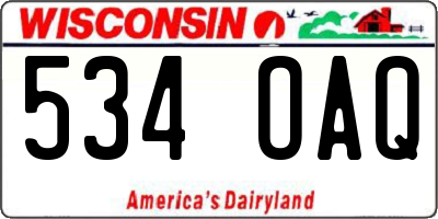 WI license plate 534OAQ