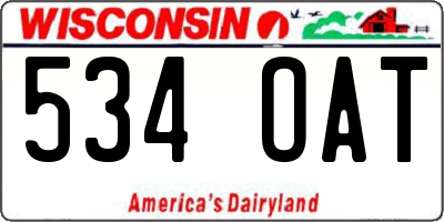 WI license plate 534OAT