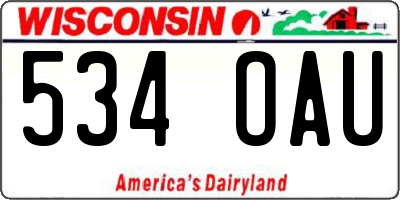 WI license plate 534OAU