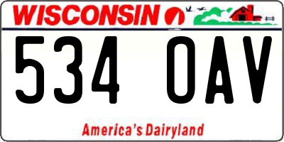 WI license plate 534OAV