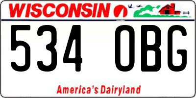 WI license plate 534OBG