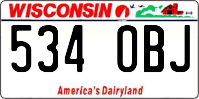 WI license plate 534OBJ