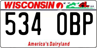 WI license plate 534OBP