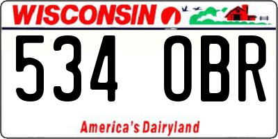 WI license plate 534OBR