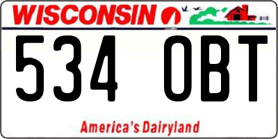 WI license plate 534OBT