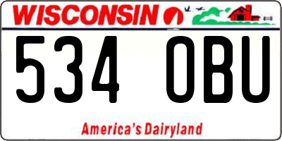WI license plate 534OBU