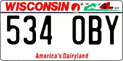 WI license plate 534OBY