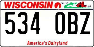 WI license plate 534OBZ