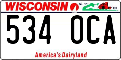 WI license plate 534OCA
