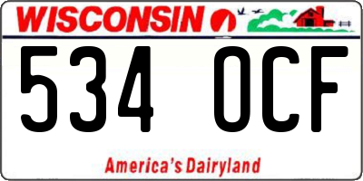 WI license plate 534OCF