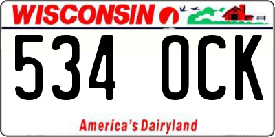 WI license plate 534OCK