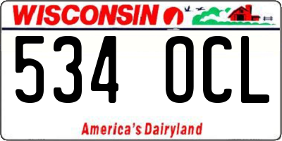 WI license plate 534OCL