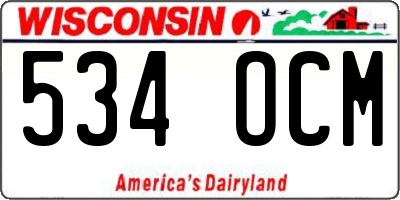 WI license plate 534OCM