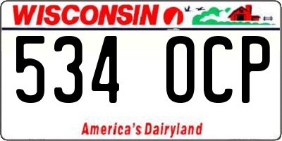 WI license plate 534OCP