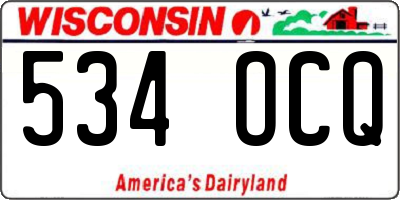 WI license plate 534OCQ