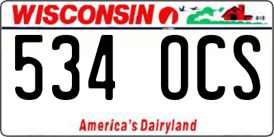 WI license plate 534OCS