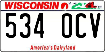 WI license plate 534OCV