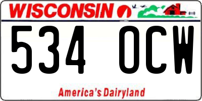 WI license plate 534OCW