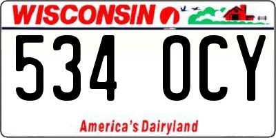 WI license plate 534OCY