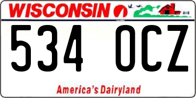 WI license plate 534OCZ