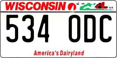WI license plate 534ODC