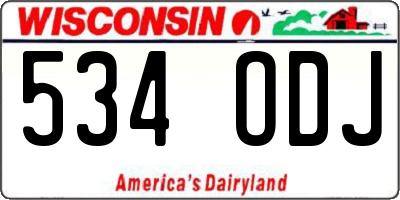 WI license plate 534ODJ