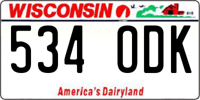 WI license plate 534ODK